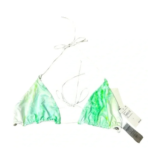 *Final Price* Good American Size 2/Medium NWT NEW Green Marble Tie Dye Swim Top - Picture 2 of 9